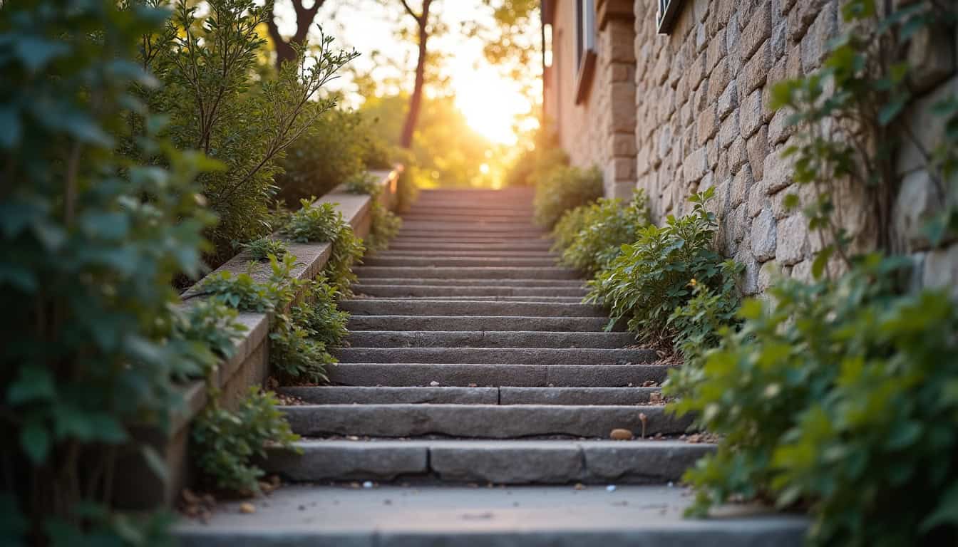 Monte-escalier tournant installé sur un escalier en colimaçon avec virage, dans une maison en pierre à Tronville-en-Barrois