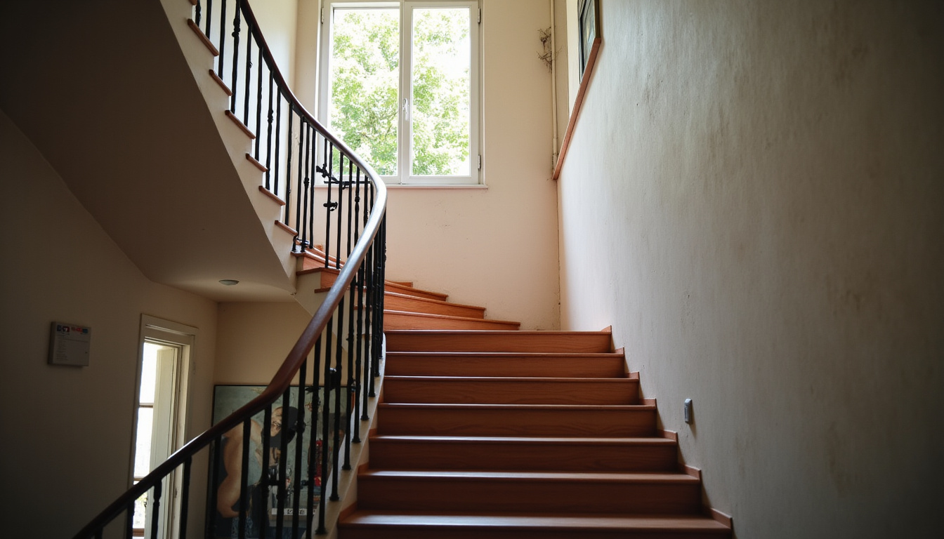 Monte-escalier tournant installé sur un escalier en colimaçon dans une maison de la Vienne