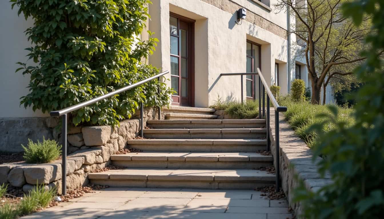 Monte-escalier tournant installé sur un escalier en L dans une maison ancienne de Le Sappey-en-Chartreuse, avec rail en aluminium et siège pivotant
