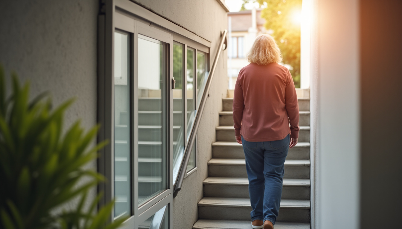 Personne âgée utilisant un monte-escalier à Bras-Panon avec satisfaction