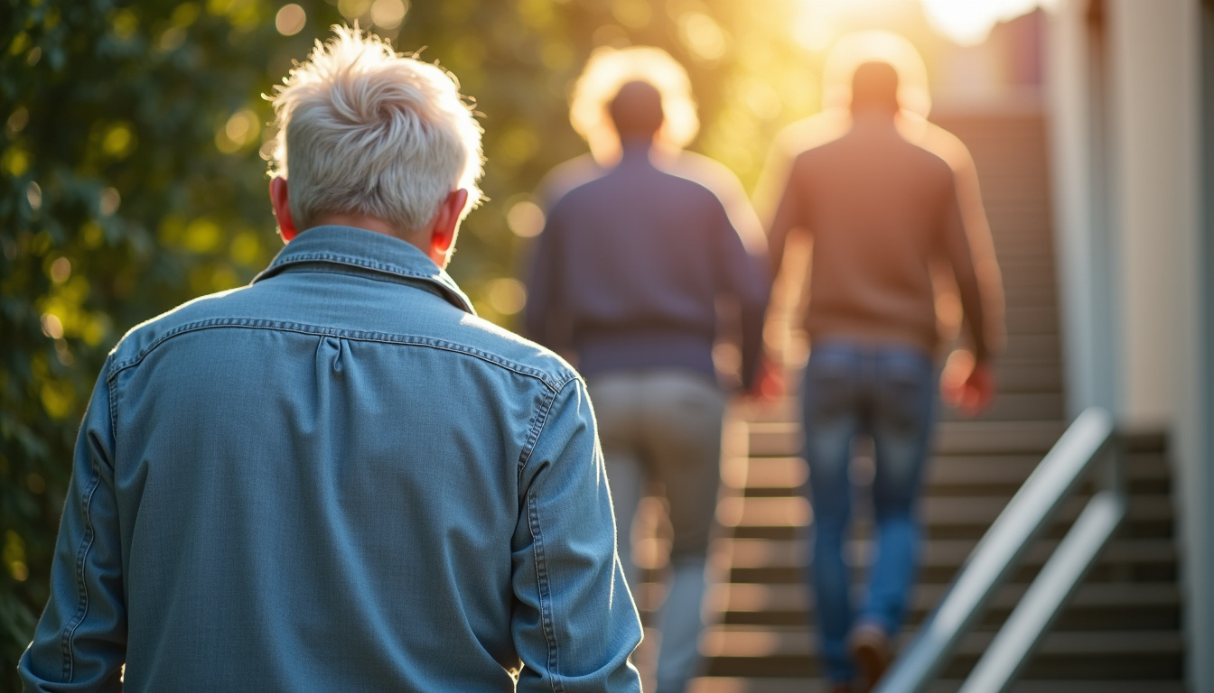 Personne âgée utilisant un monte-escalier à Izeaux, souriante et en sécurité