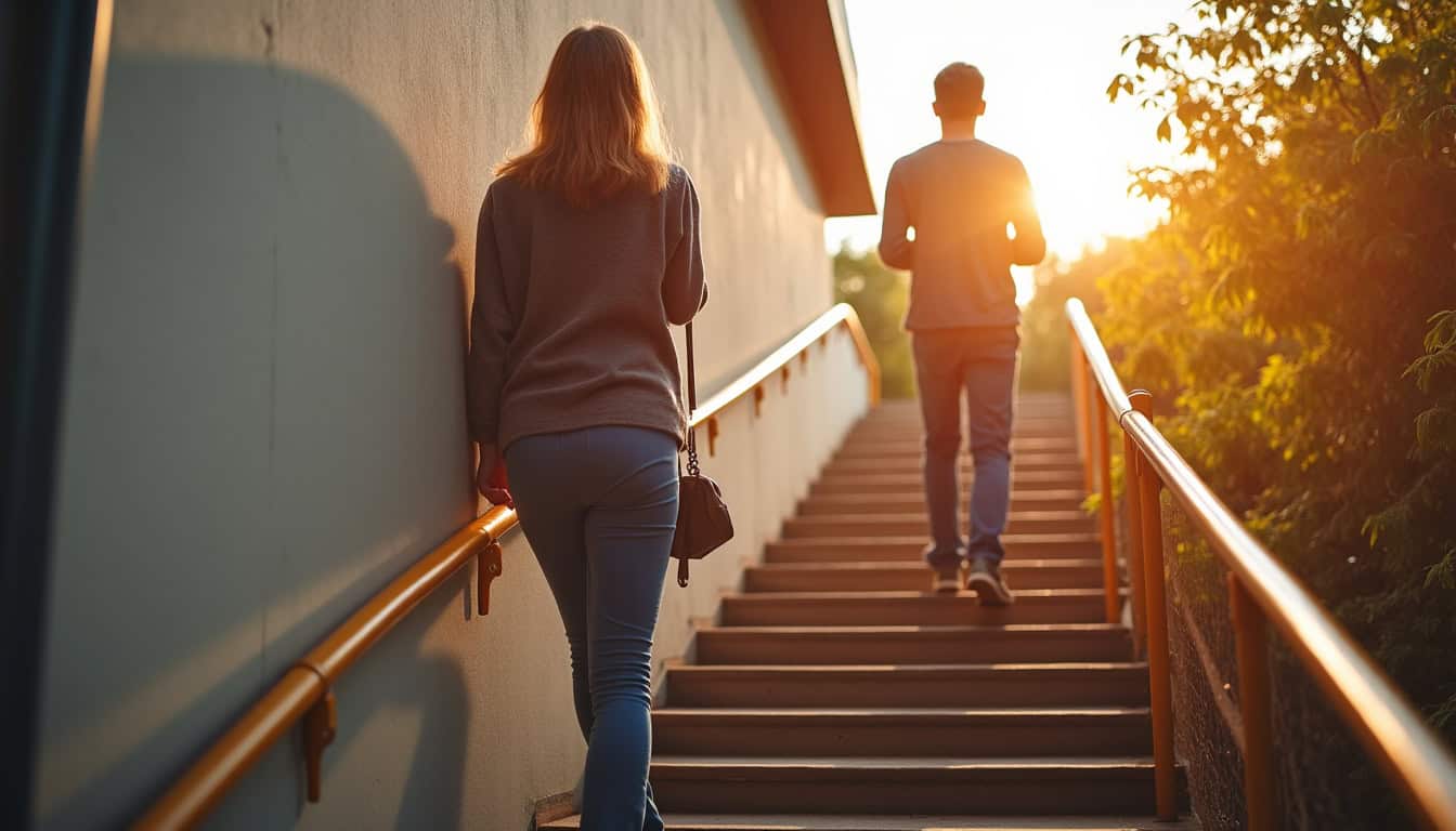Résidente d’Orange utilisant son monte-escalier au quotidien