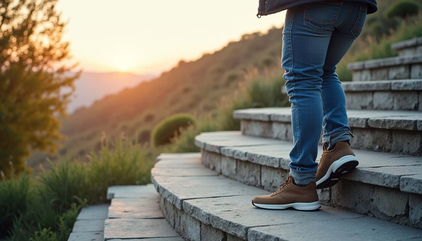 Siège pivotant d’un monte-escalier en position d’utilisation à Vigeois
