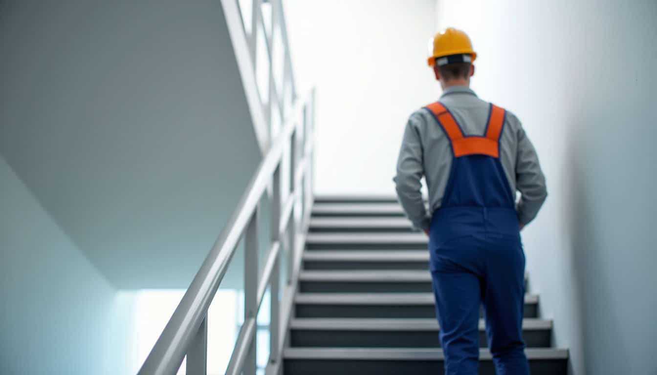 Technicien certifié en train d’installer un monte-escalier à Ferques