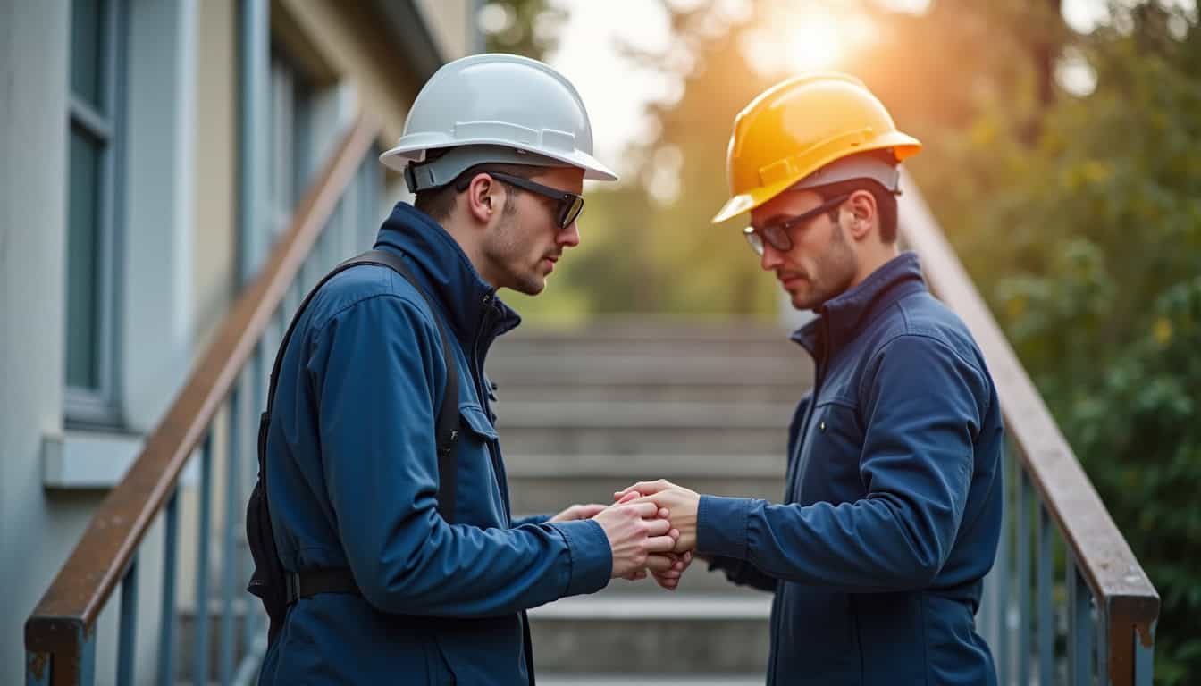 Technicien effectuant l