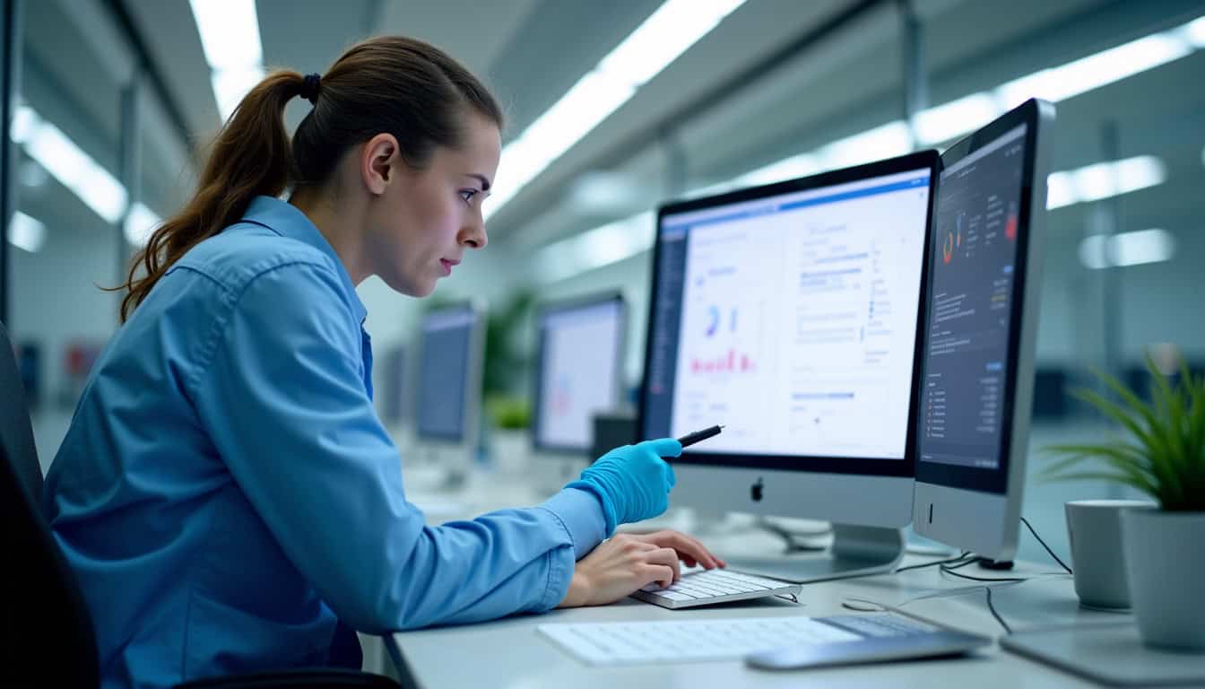 Technicien en train d