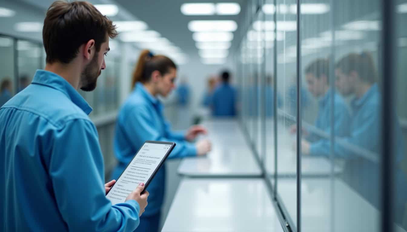 Technicien en train d