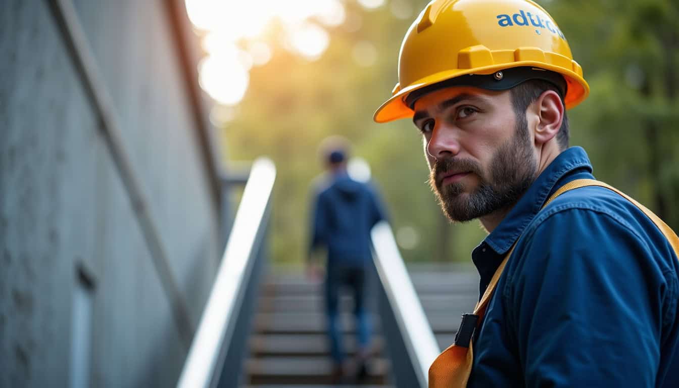 Technicien en train d