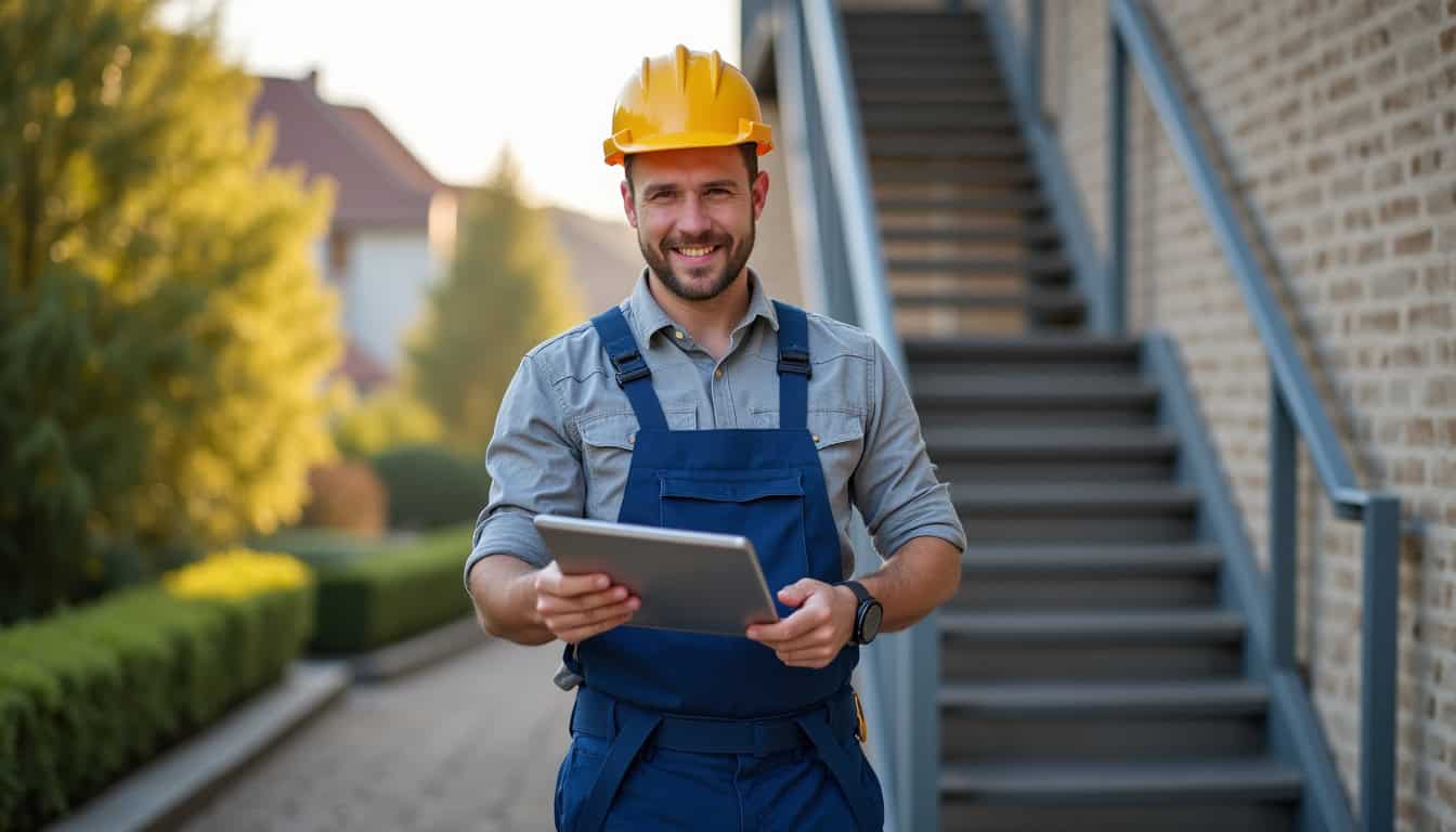 Technicien en train d