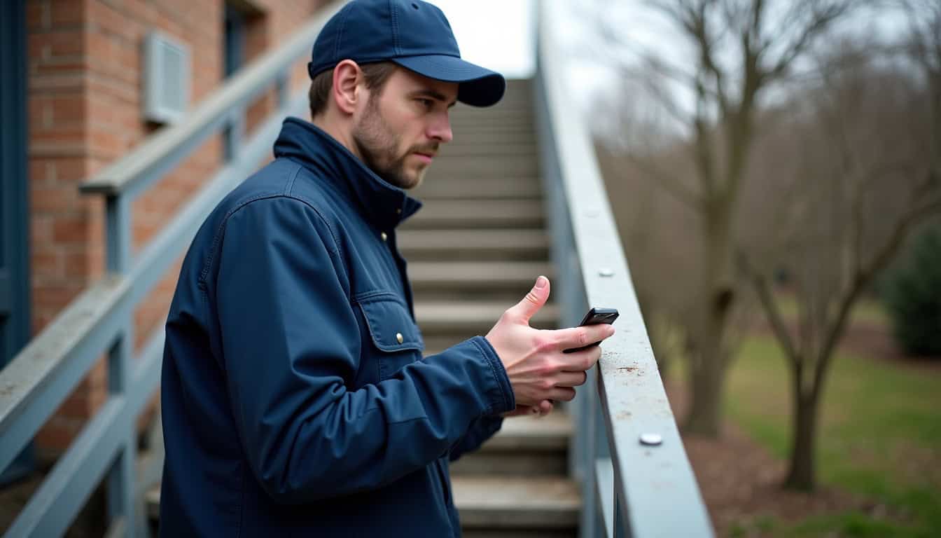 Technicien en train d