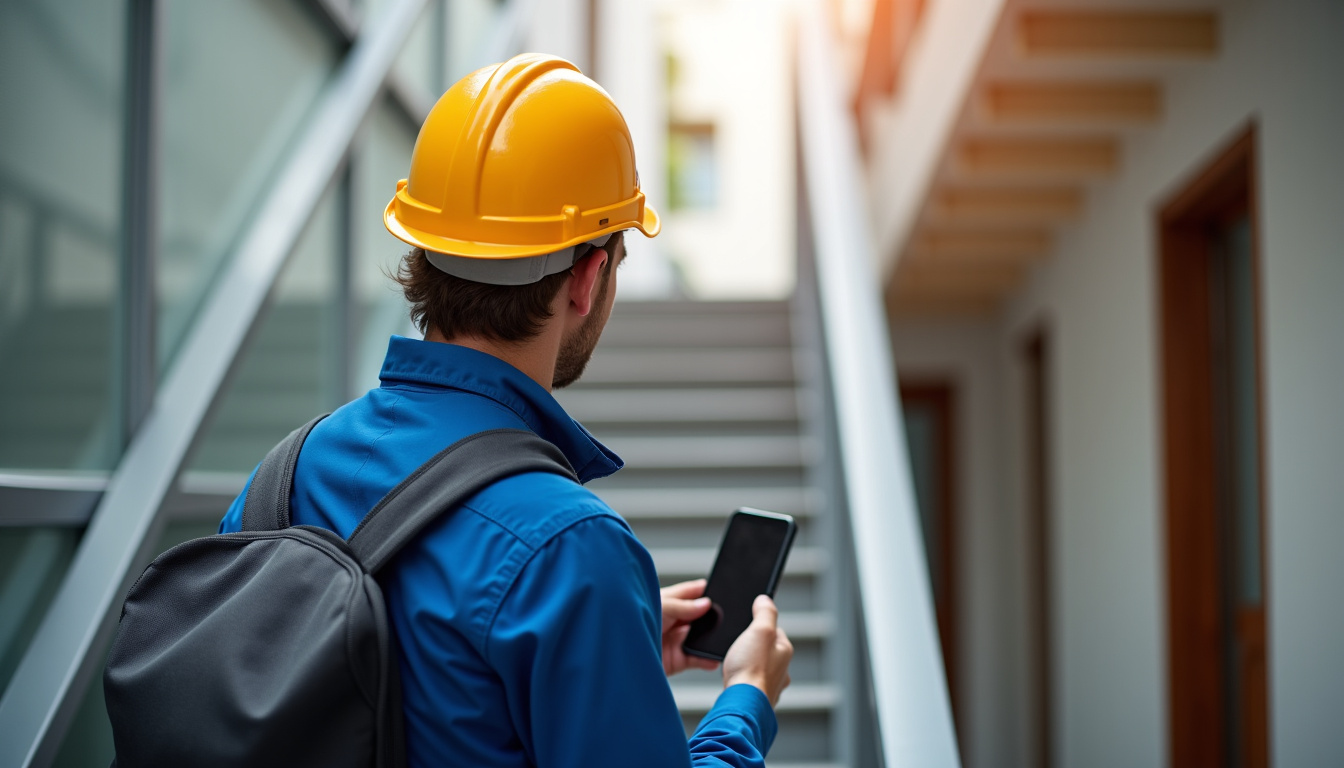 Technicien en train d