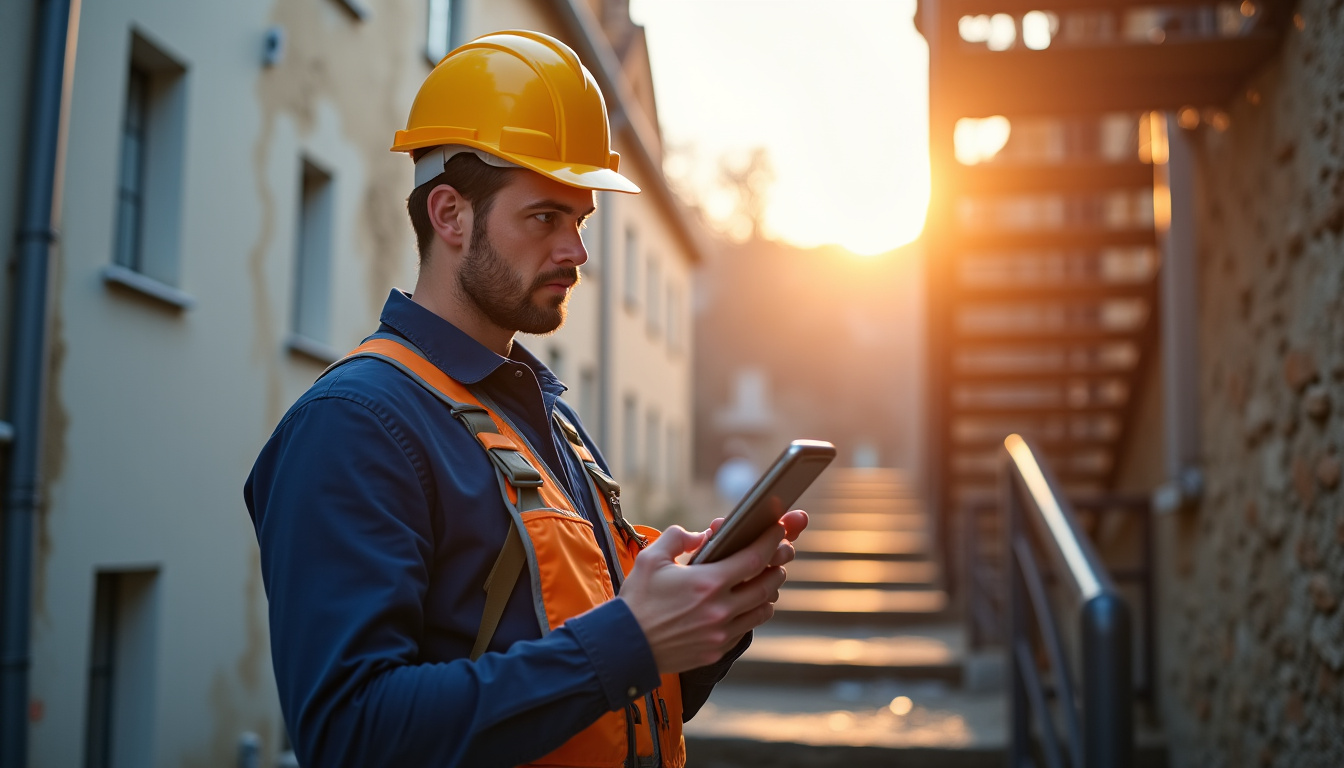 Technicien en train d