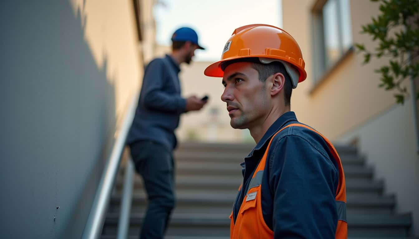 Technicien en train d