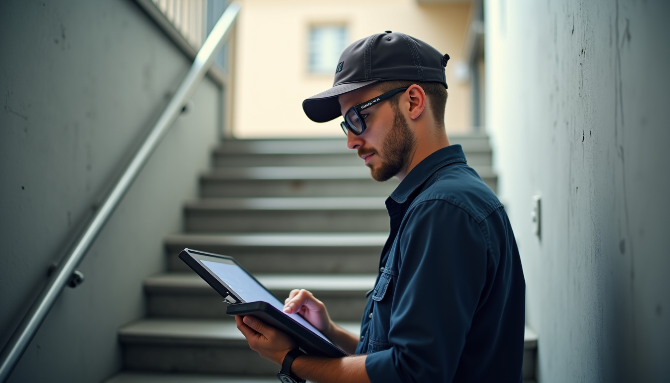 Technicien en train d