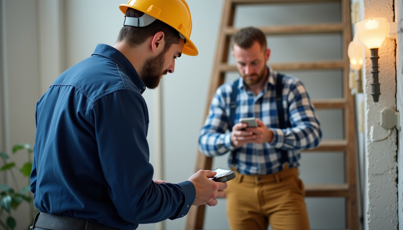 Technicien en train d