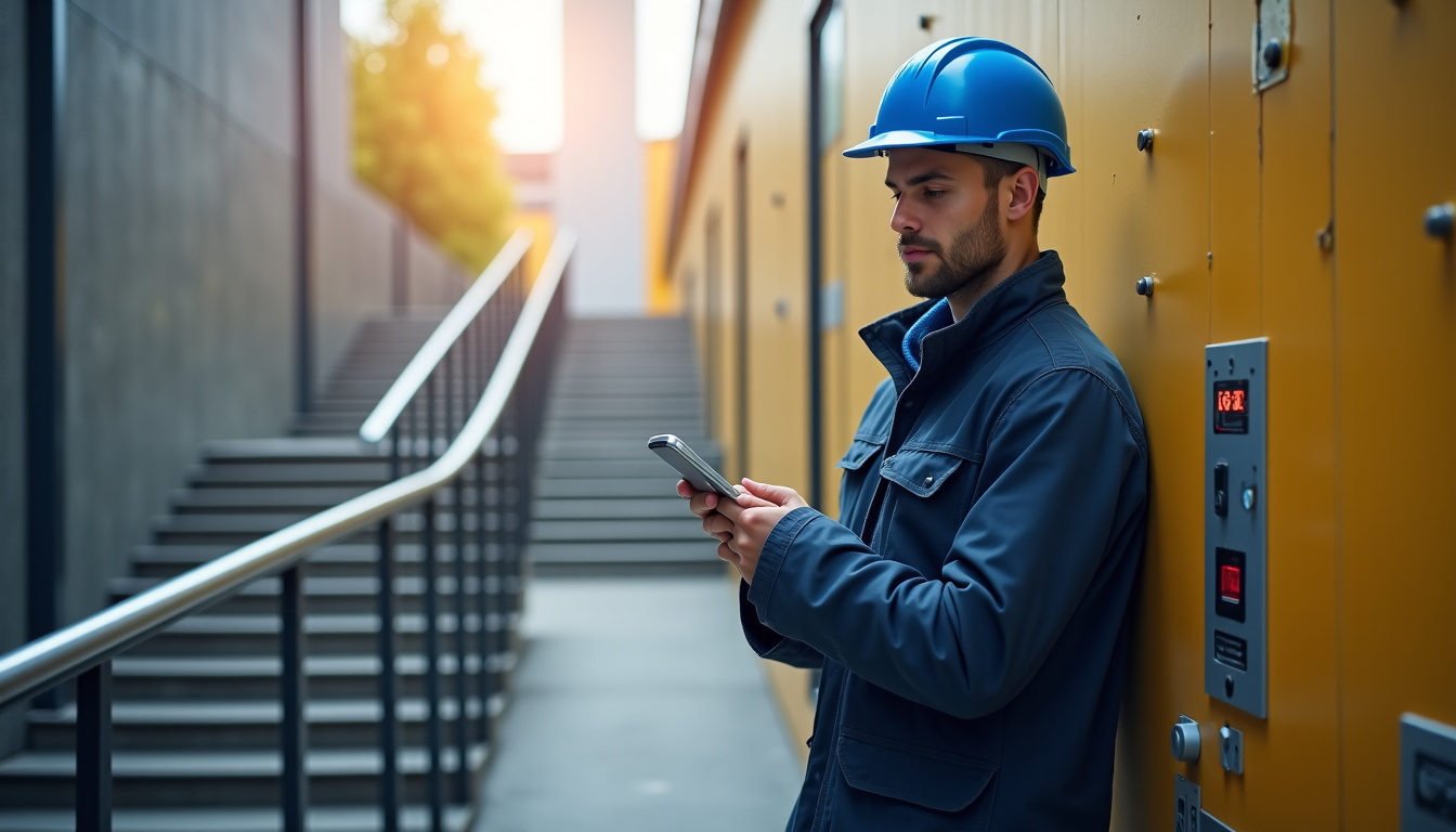 Technicien en train d