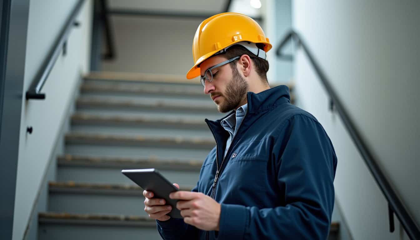 Technicien en train d