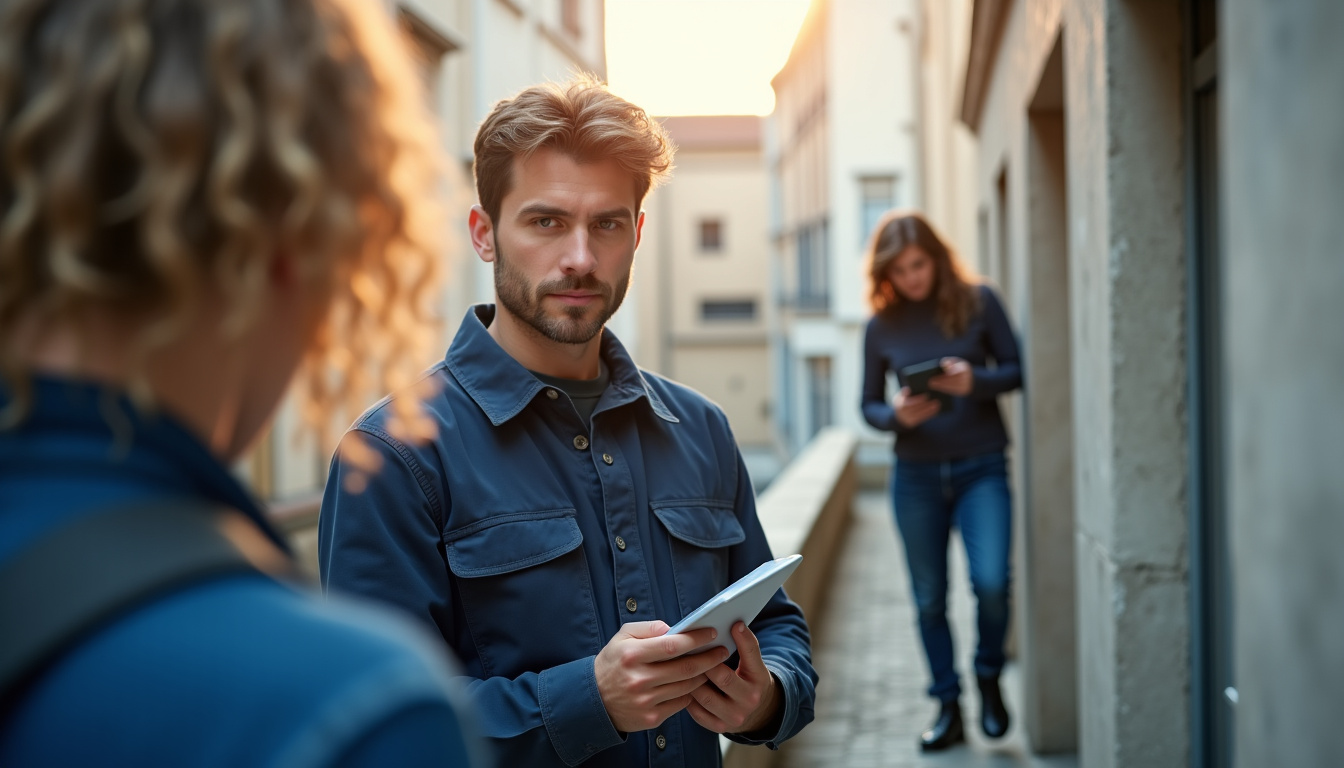 Technicien en train d