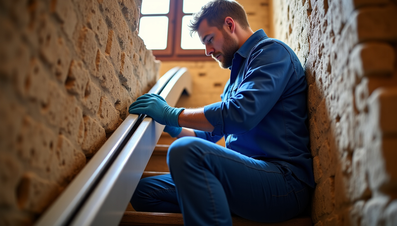 Technicien en train d