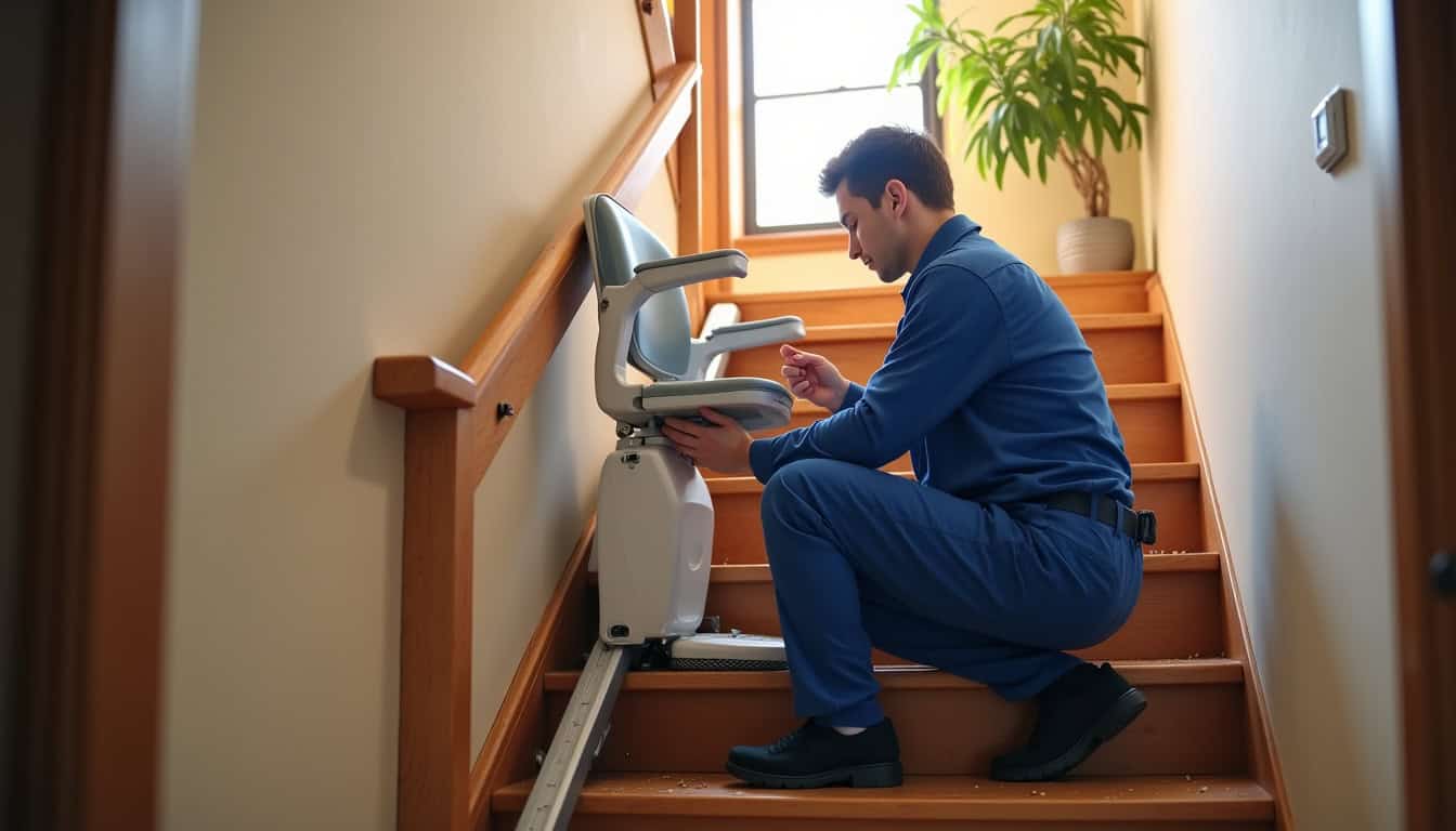 Technicien en train d