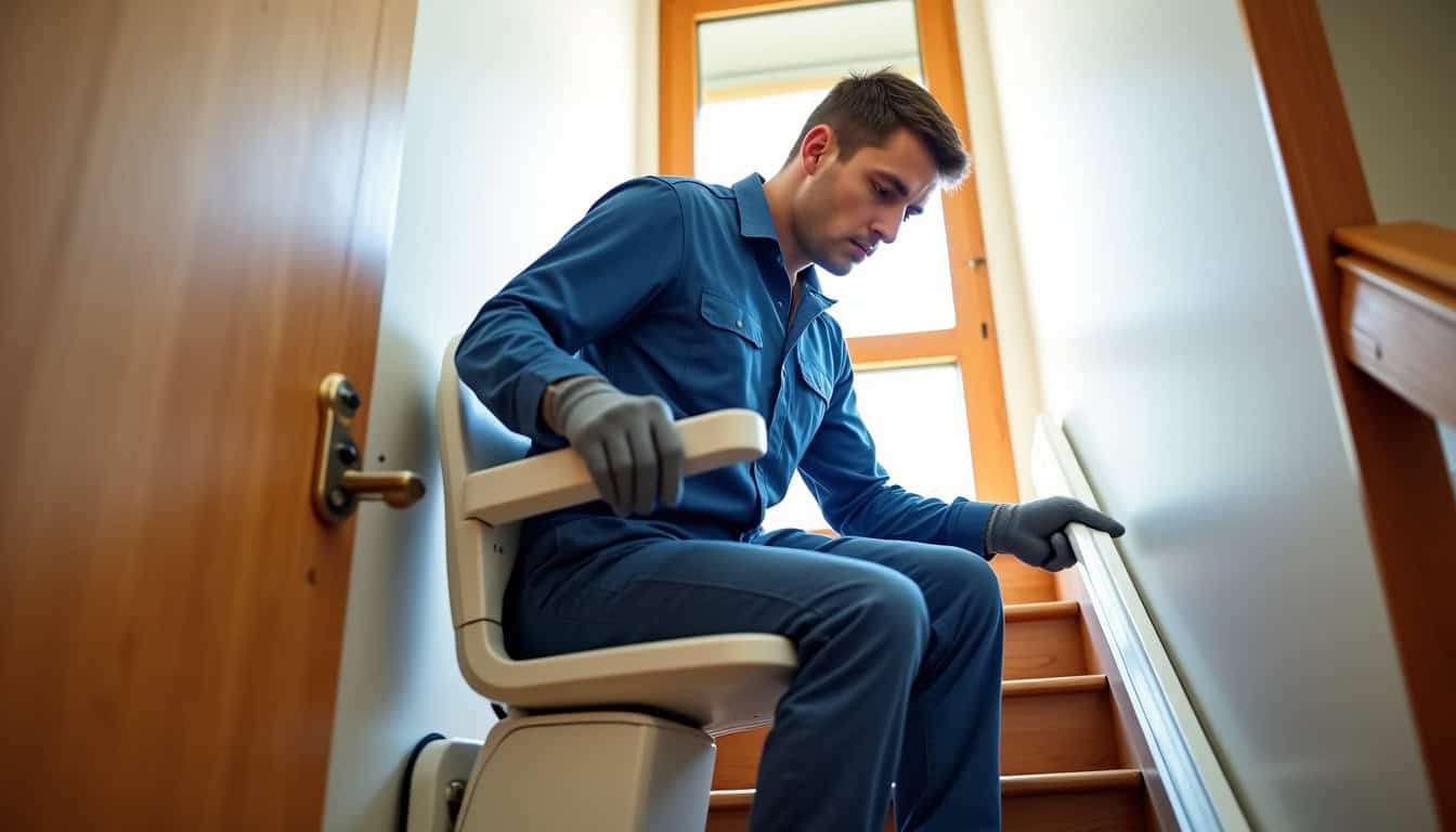 Technicien en train d