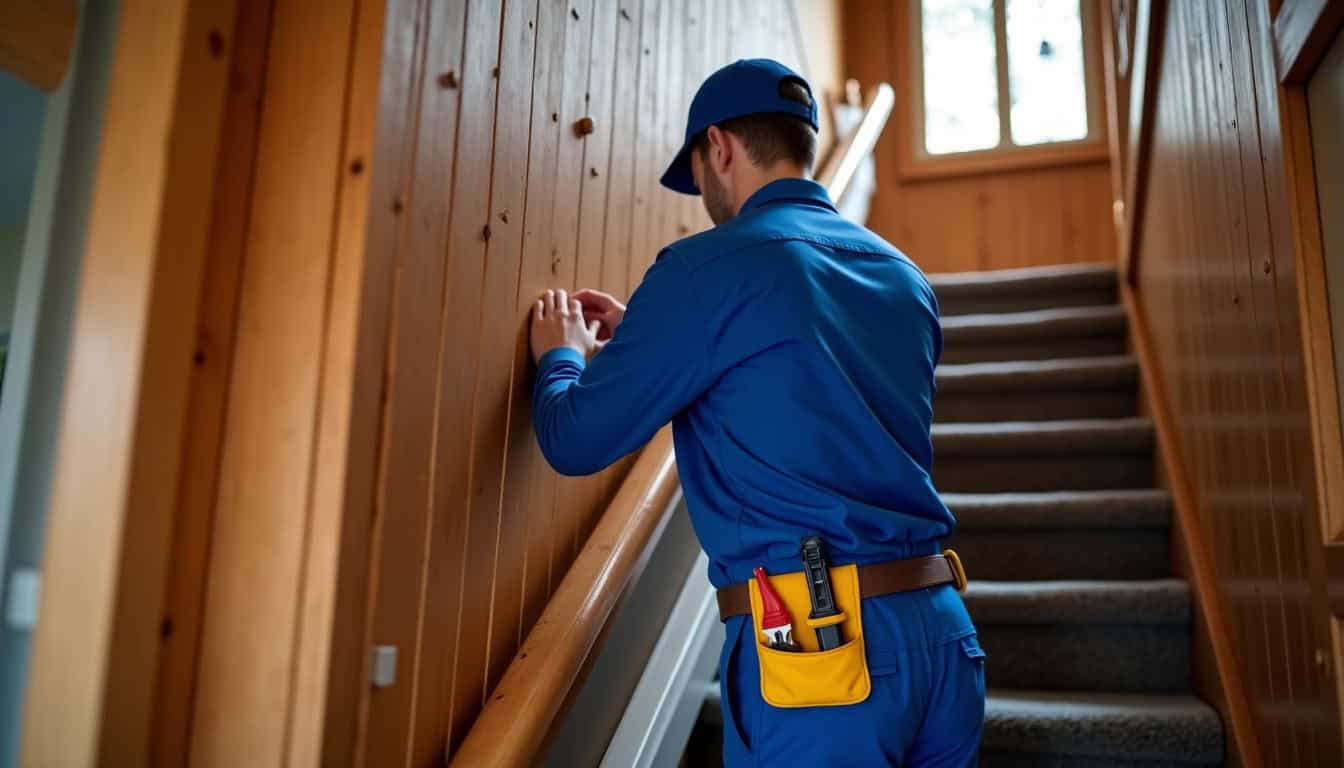 Technicien en train d