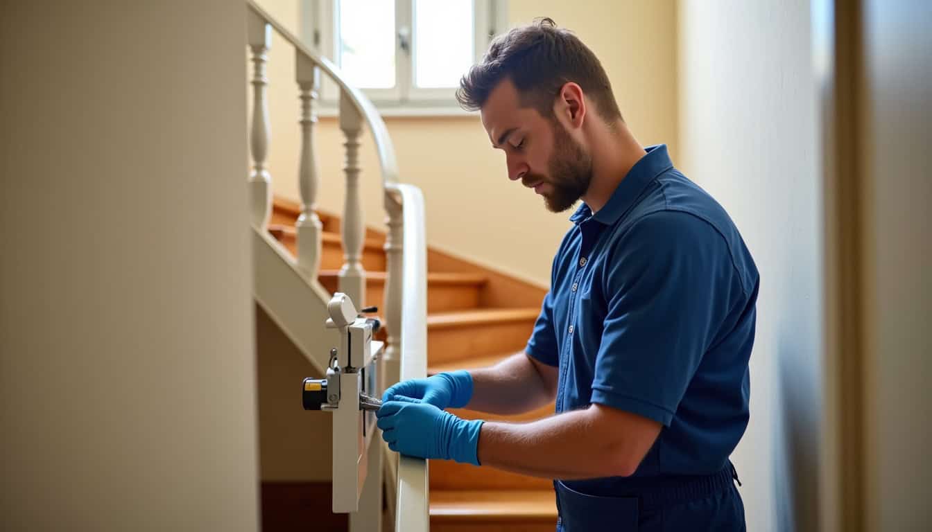 Technicien en train d