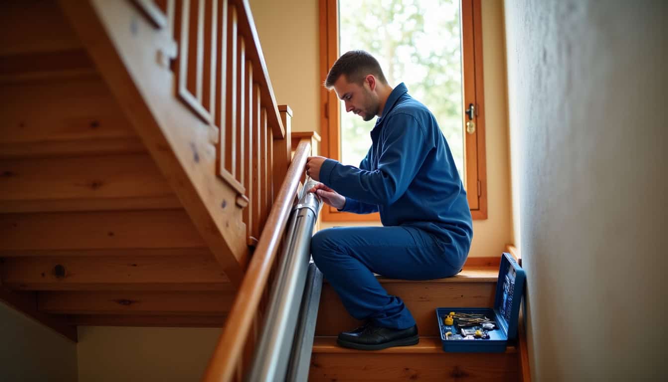 Technicien en train d