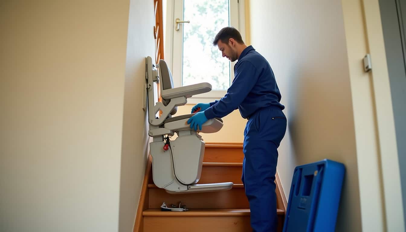 Technicien en train d