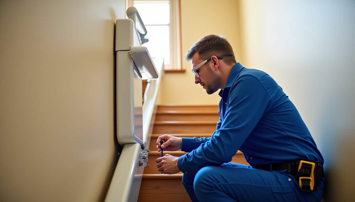 Technicien en train d