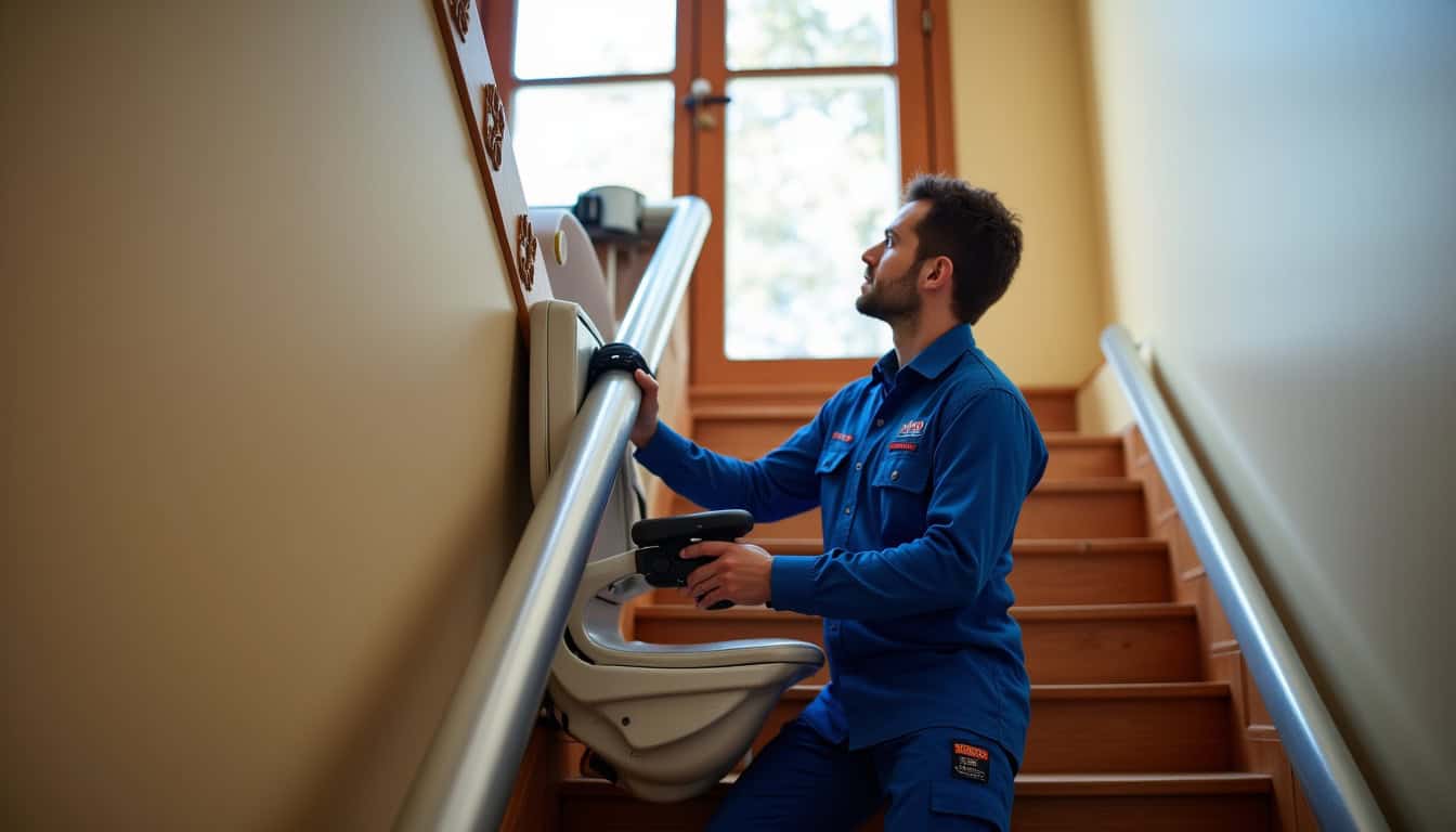 Technicien en train d