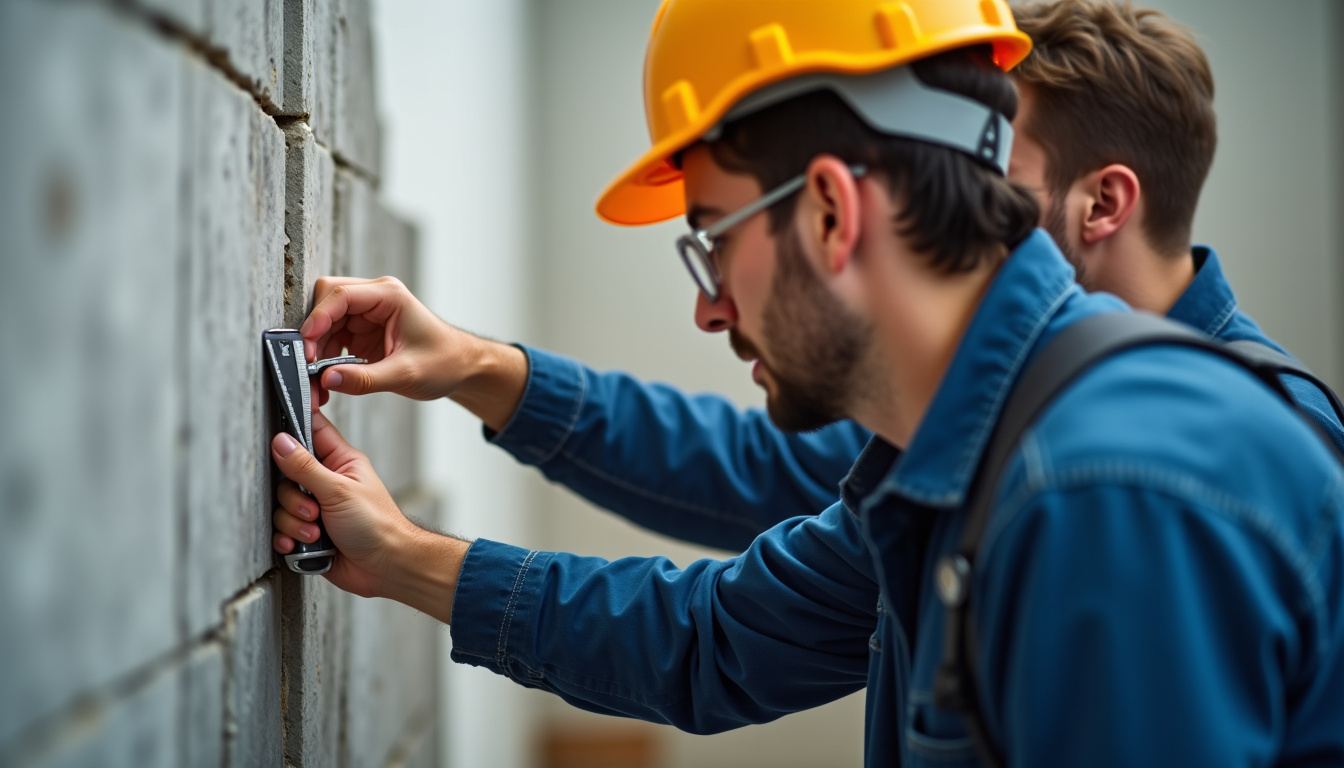 Technicien en train de mesurer un escalier pour l