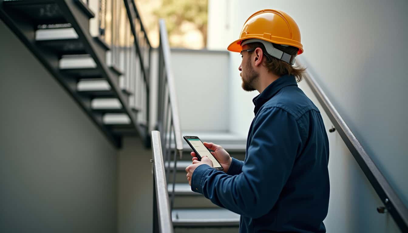 Technicien en train de prendre les mesures d