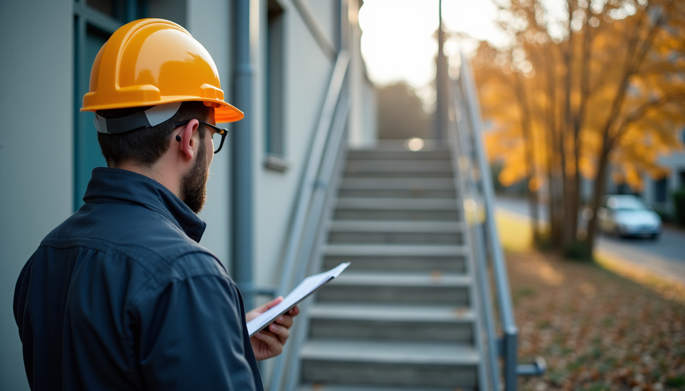 Technicien en train de prendre les mesures d