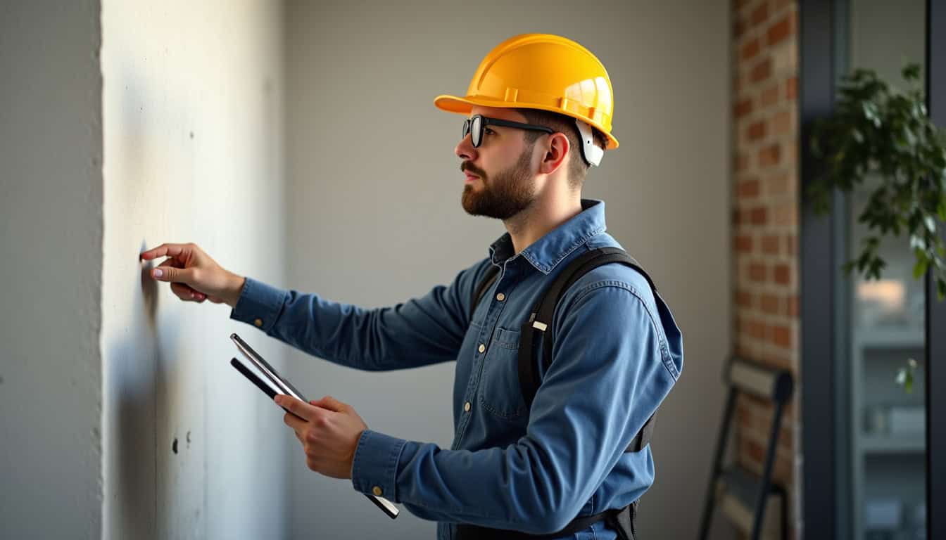 Technicien en train de présenter un devis pour un monte-escalier à Ligré