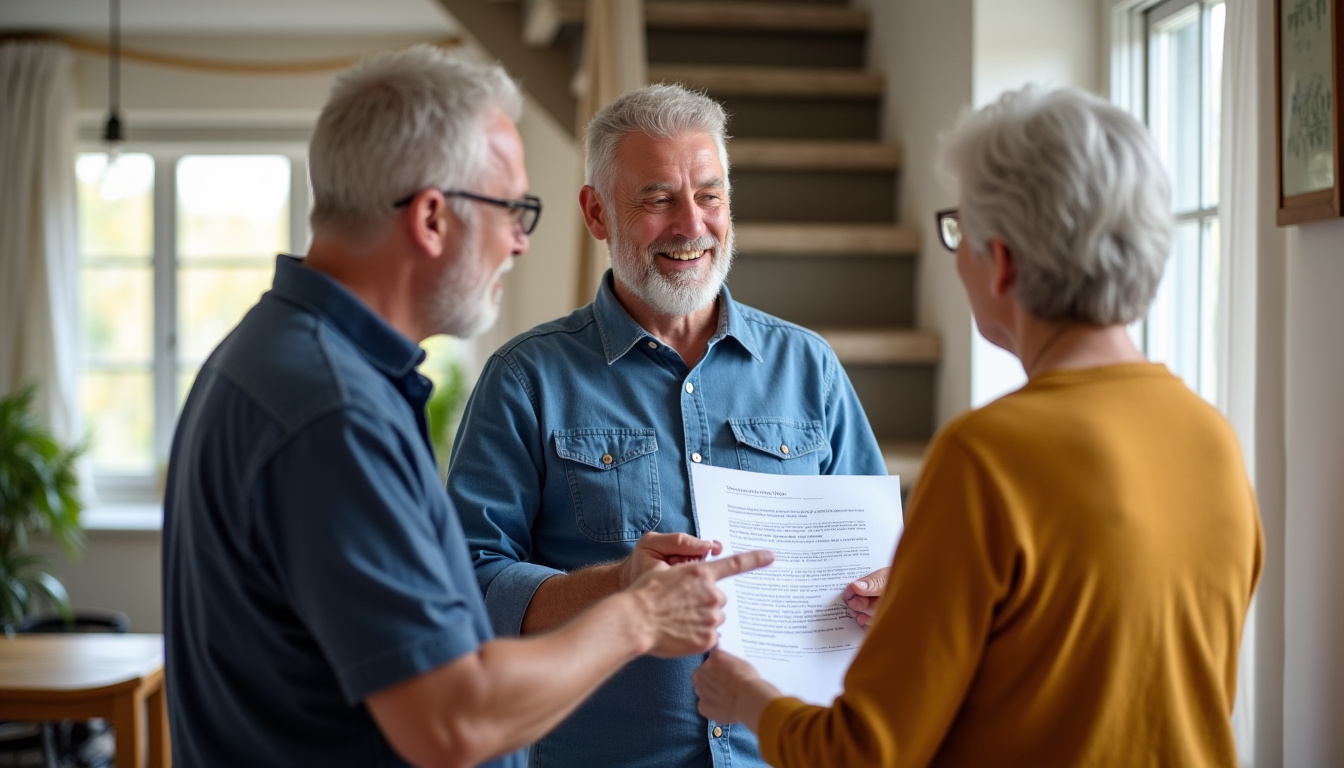 Technicien en train de remettre un devis pour un monte-escalier à Saint-Nicolas-de-la-Taille