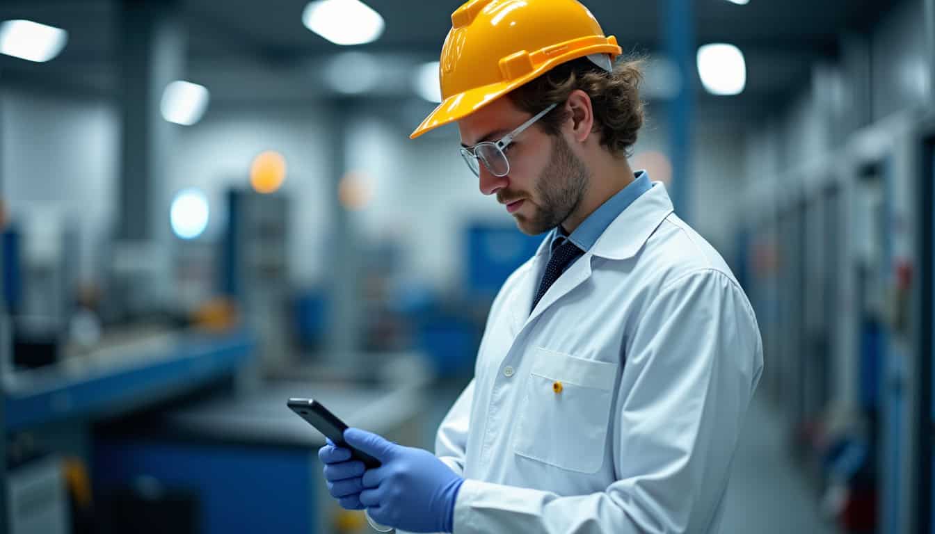 Technicien en train de vérifier le bon fonctionnement d