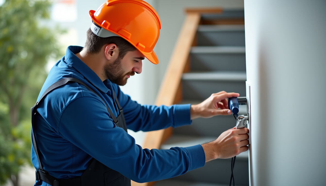 Technicien en train de vérifier le bon fonctionnement d