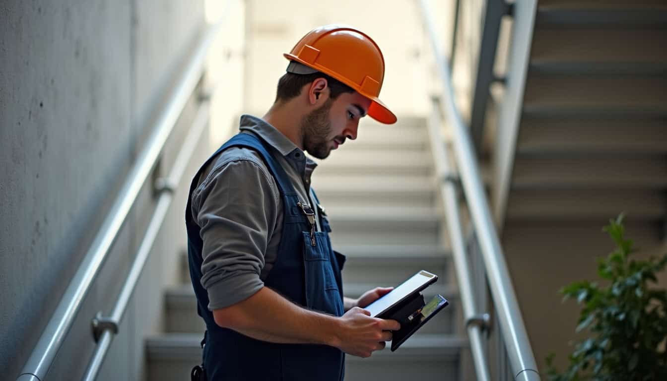 Technicien en train de vérifier le fonctionnement d