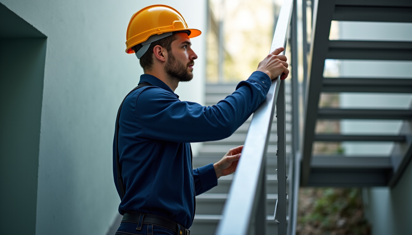 Technicien en train d’effectuer un entretien de routine sur un monte-escalier à Pourcieux