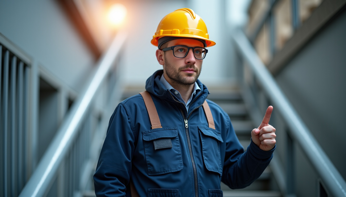 Technicien en train d’effectuer une maintenance préventive sur un monte-escalier à Enval