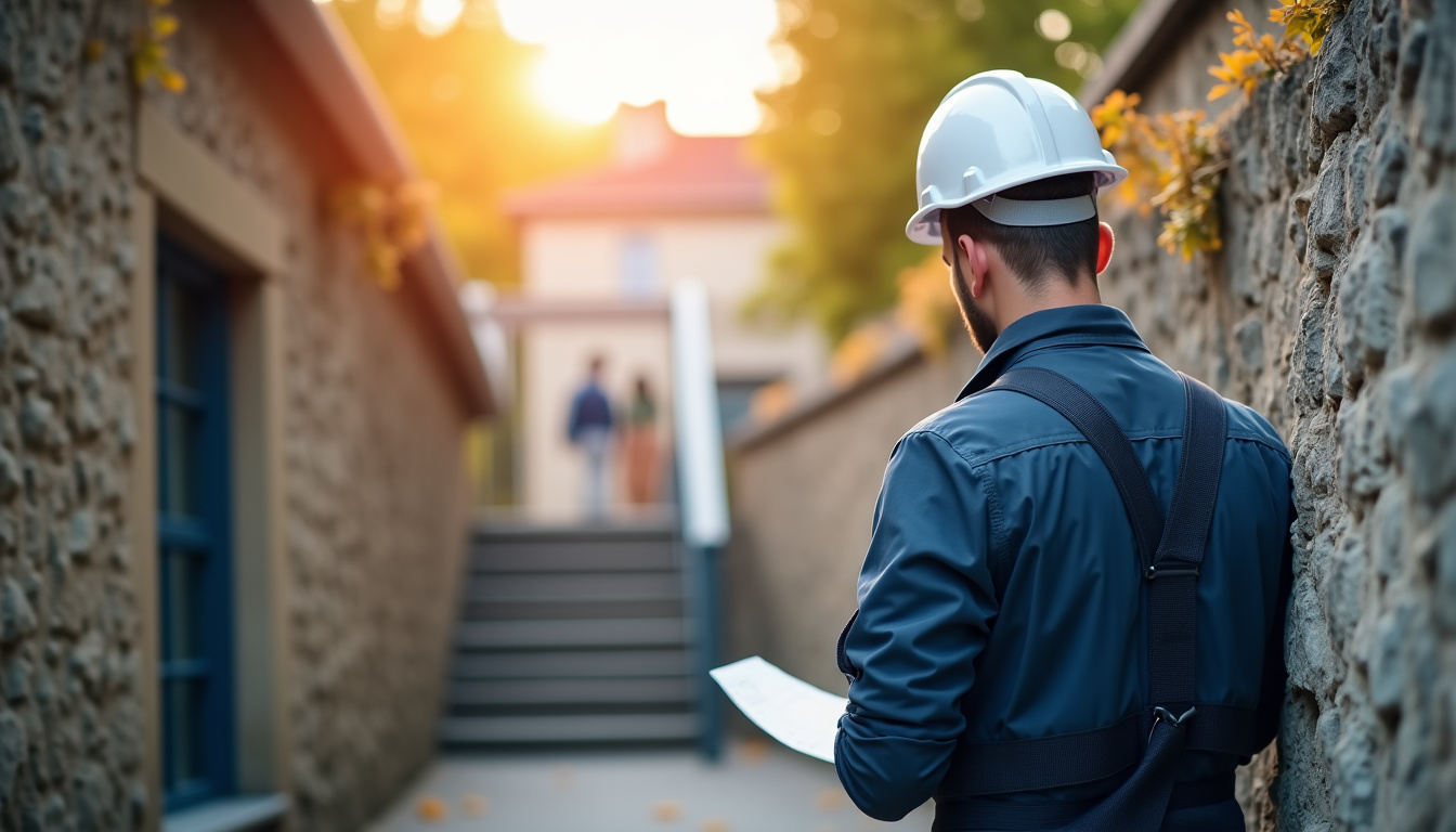 Technicien en train d’installer un monte-escalier à Château-Salins
