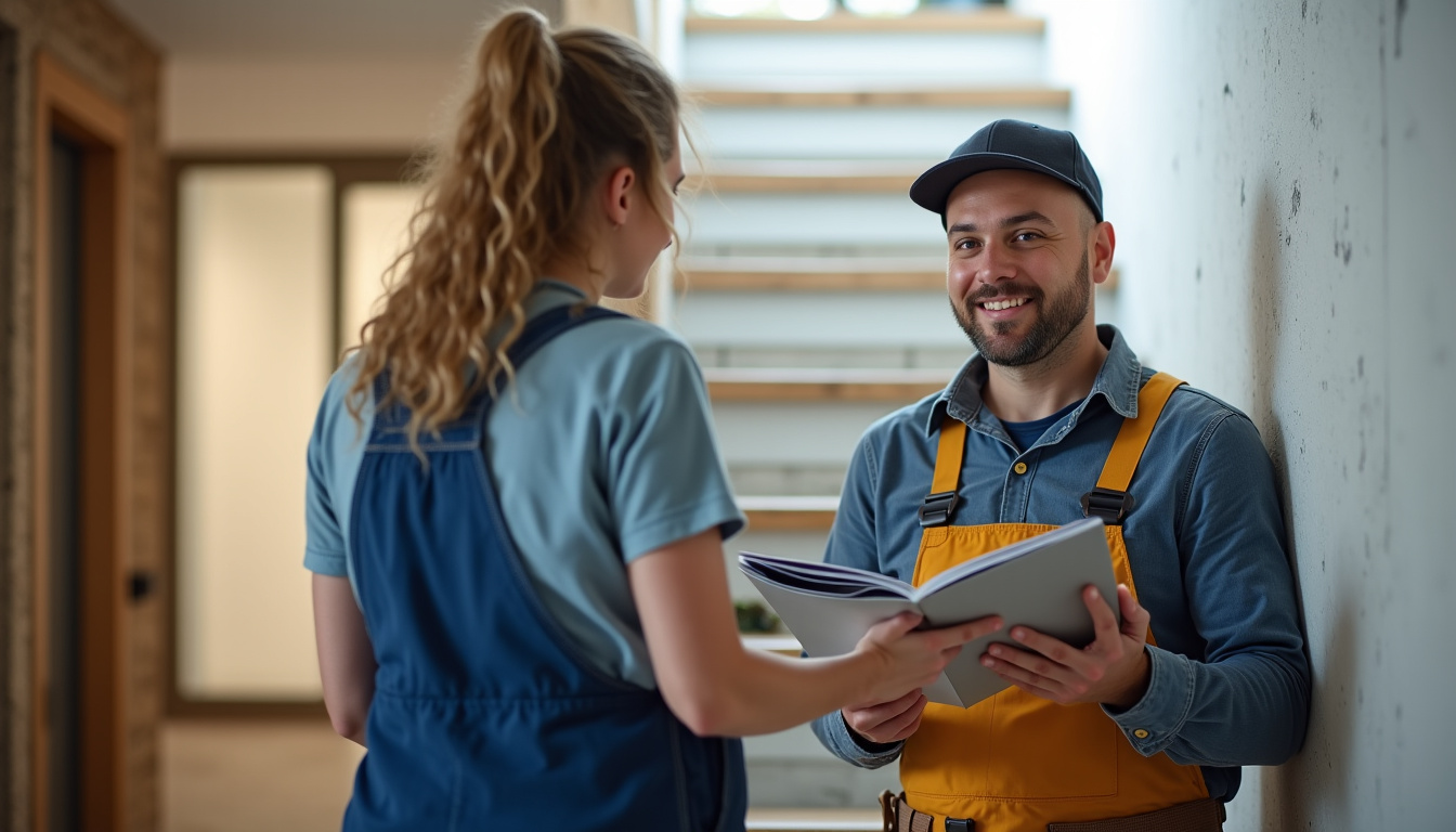 Technicien en train d’installer un monte-escalier à Collégien