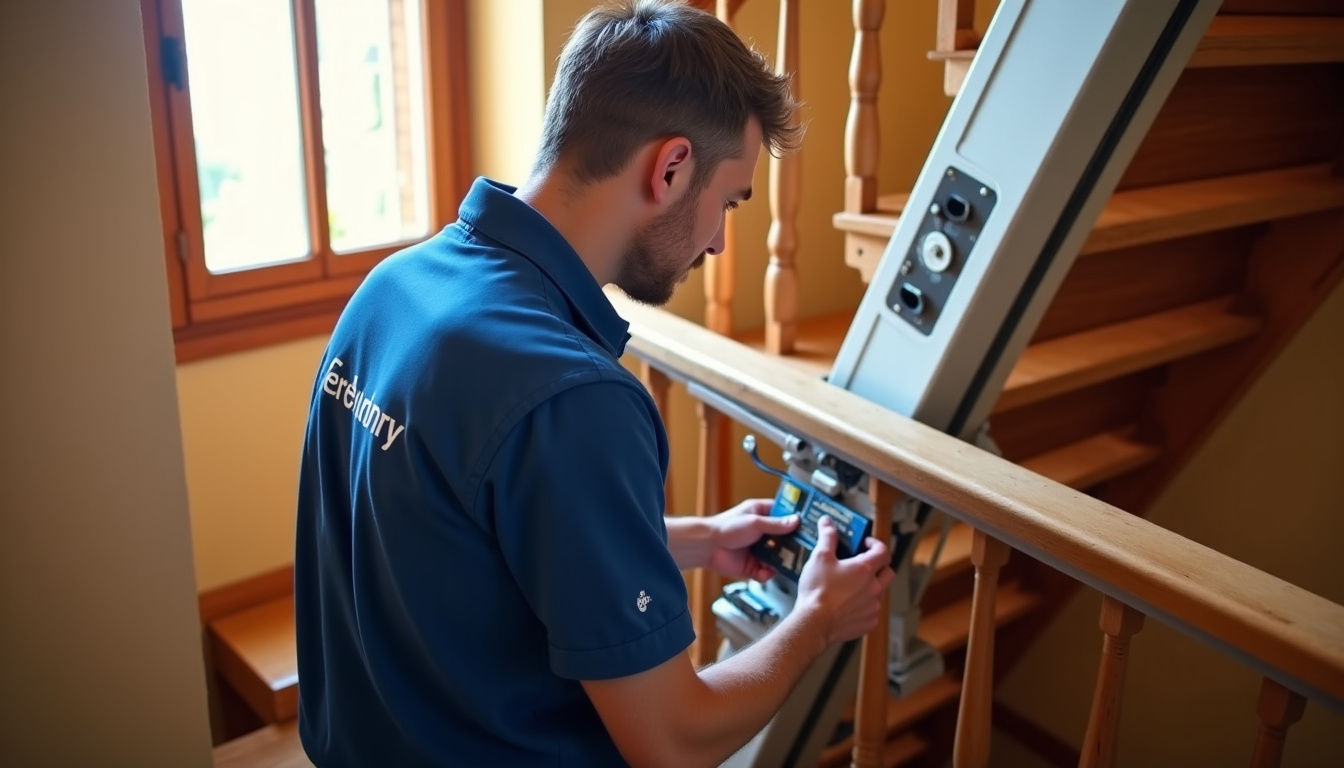 Technicien professionnel en train d