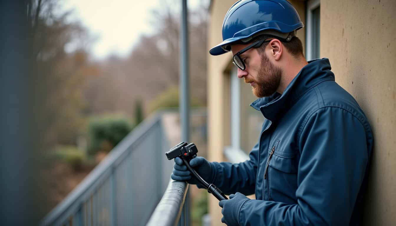 Technicien vérifiant les réglages d