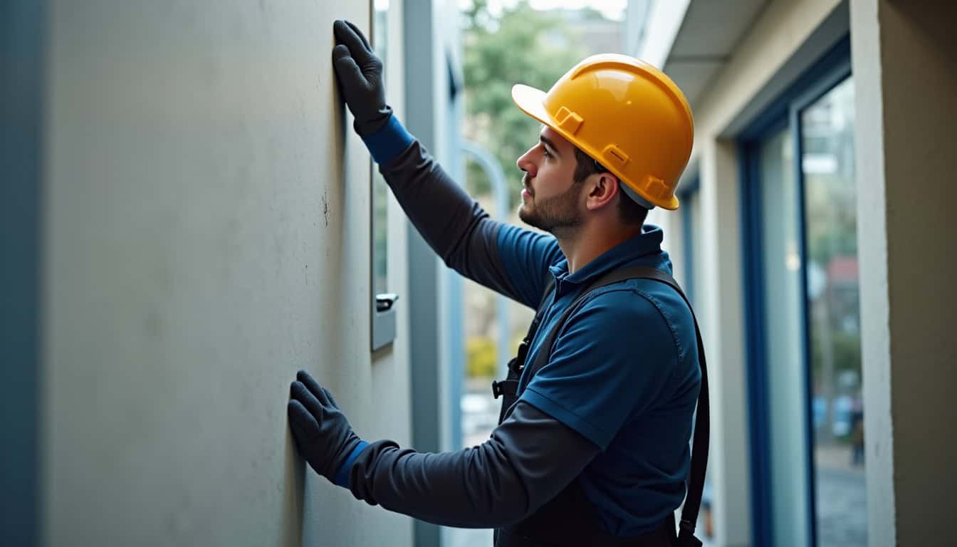 Un technicien effectuant une maintenance sur un monte-escalier à Romagnat