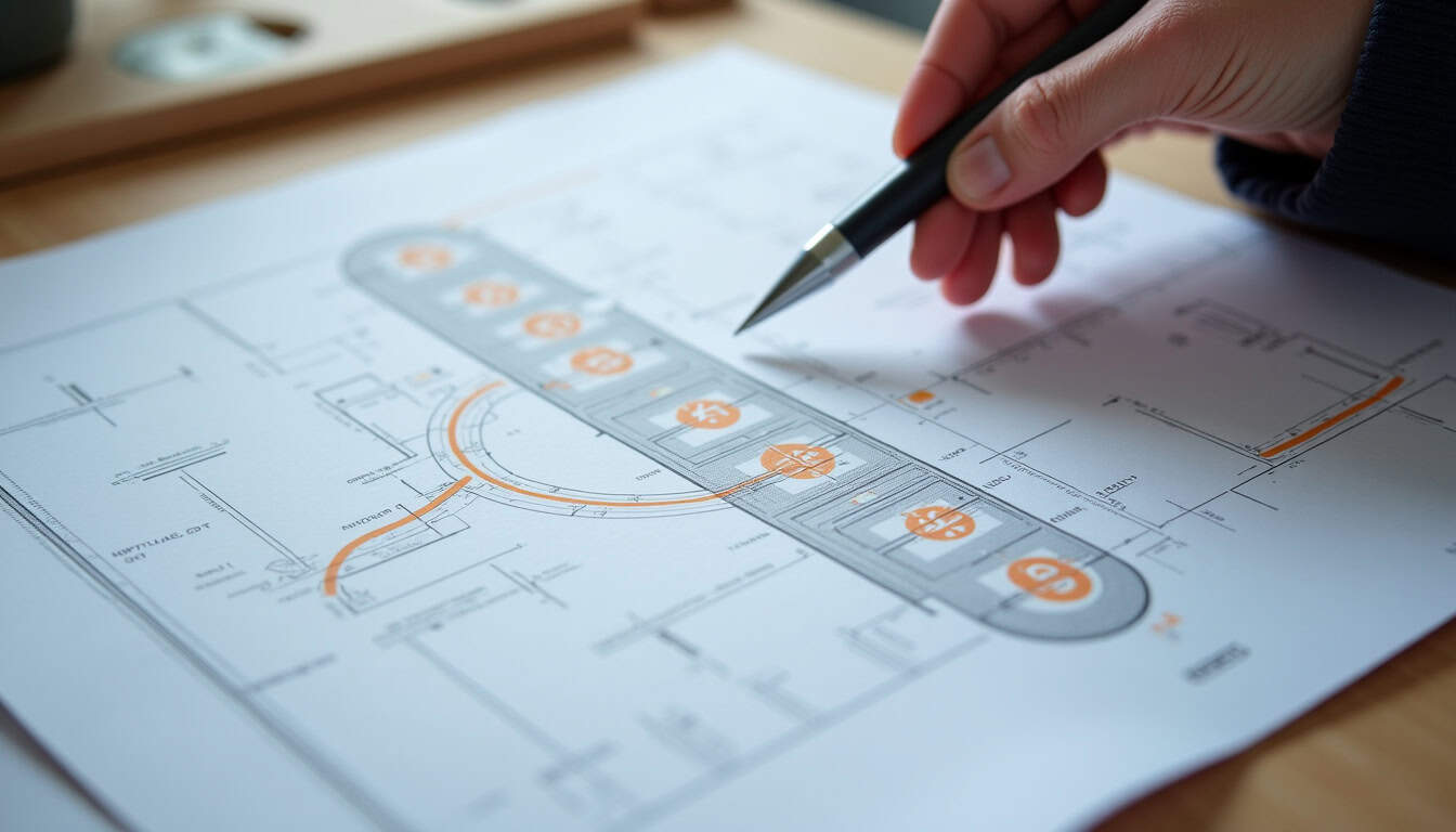 Un technicien présente un devis détaillé pour un monte escalier à Cuverville