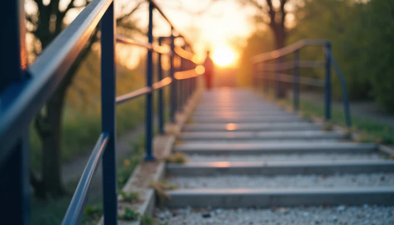 Vue rapprochée du rail et du siège d