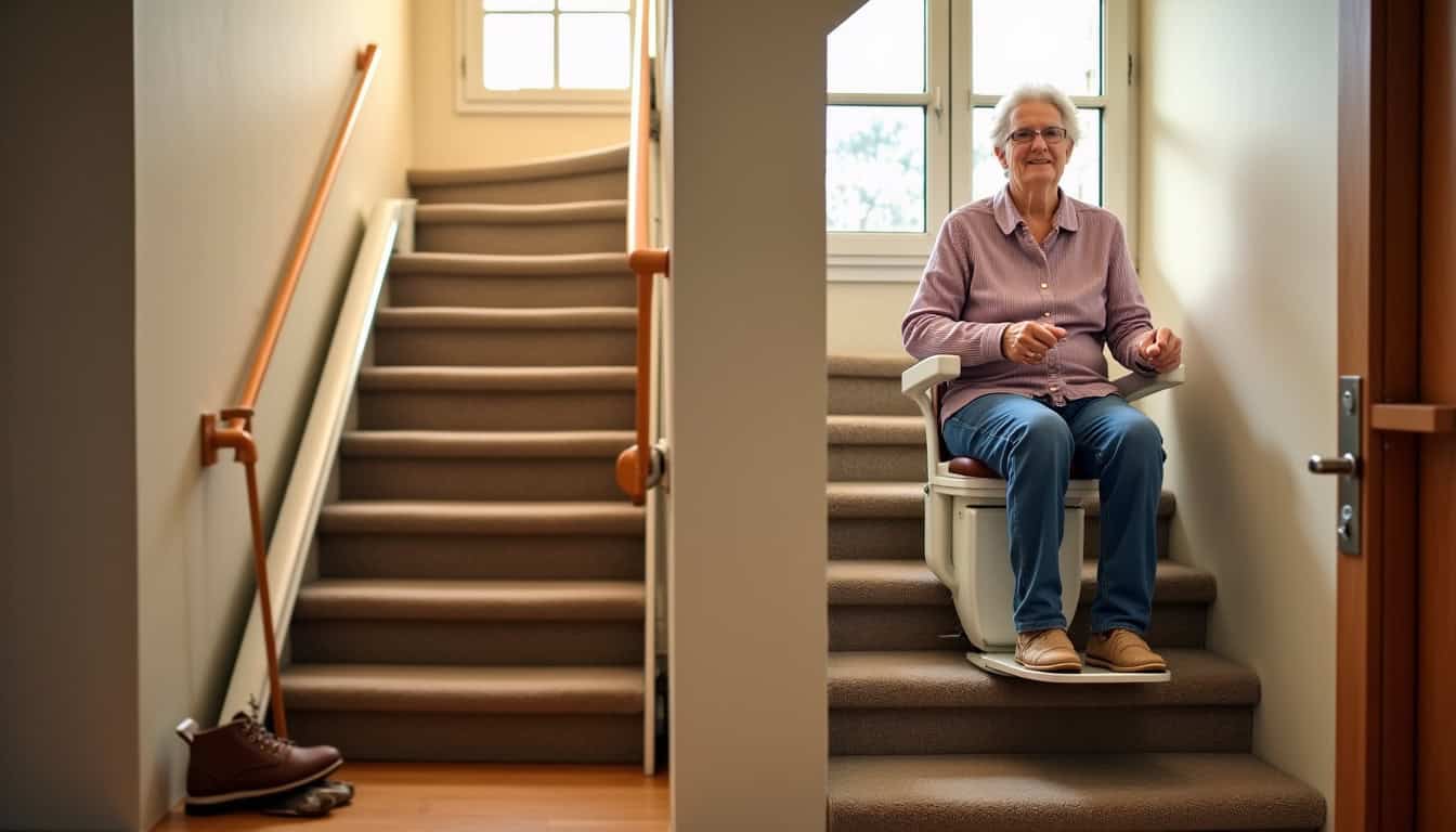 Comparaison avant et après installation d’un monte-escalier à Douarnenez