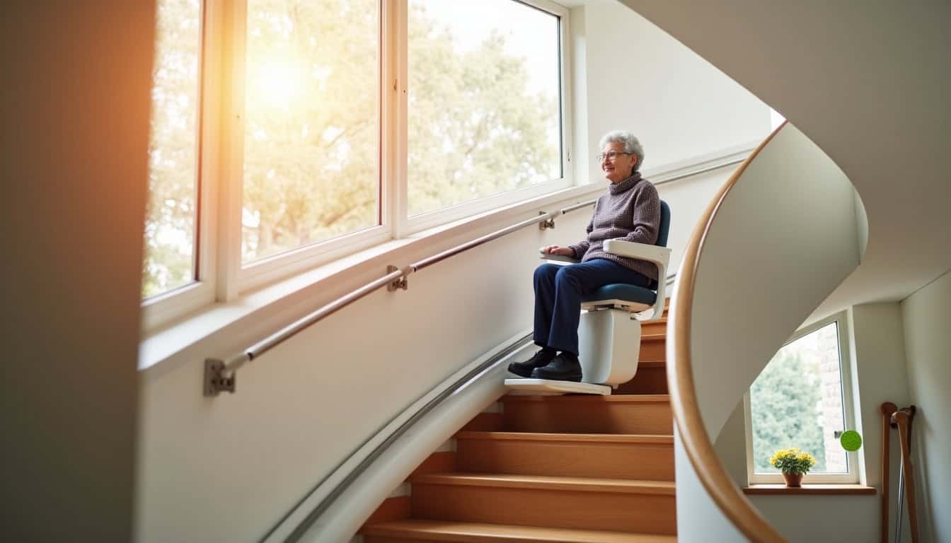 Comparaison avant et après installation d’un monte-escalier tournant à Marennes